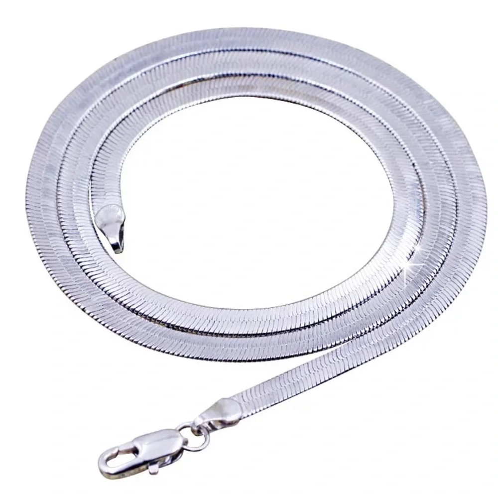 NEW 20” 925 STERLING SILVER SNAKE CHAIN NECKLACE, NICE NECKLACE, CUTE NECKLACE - Picture 4 of 6